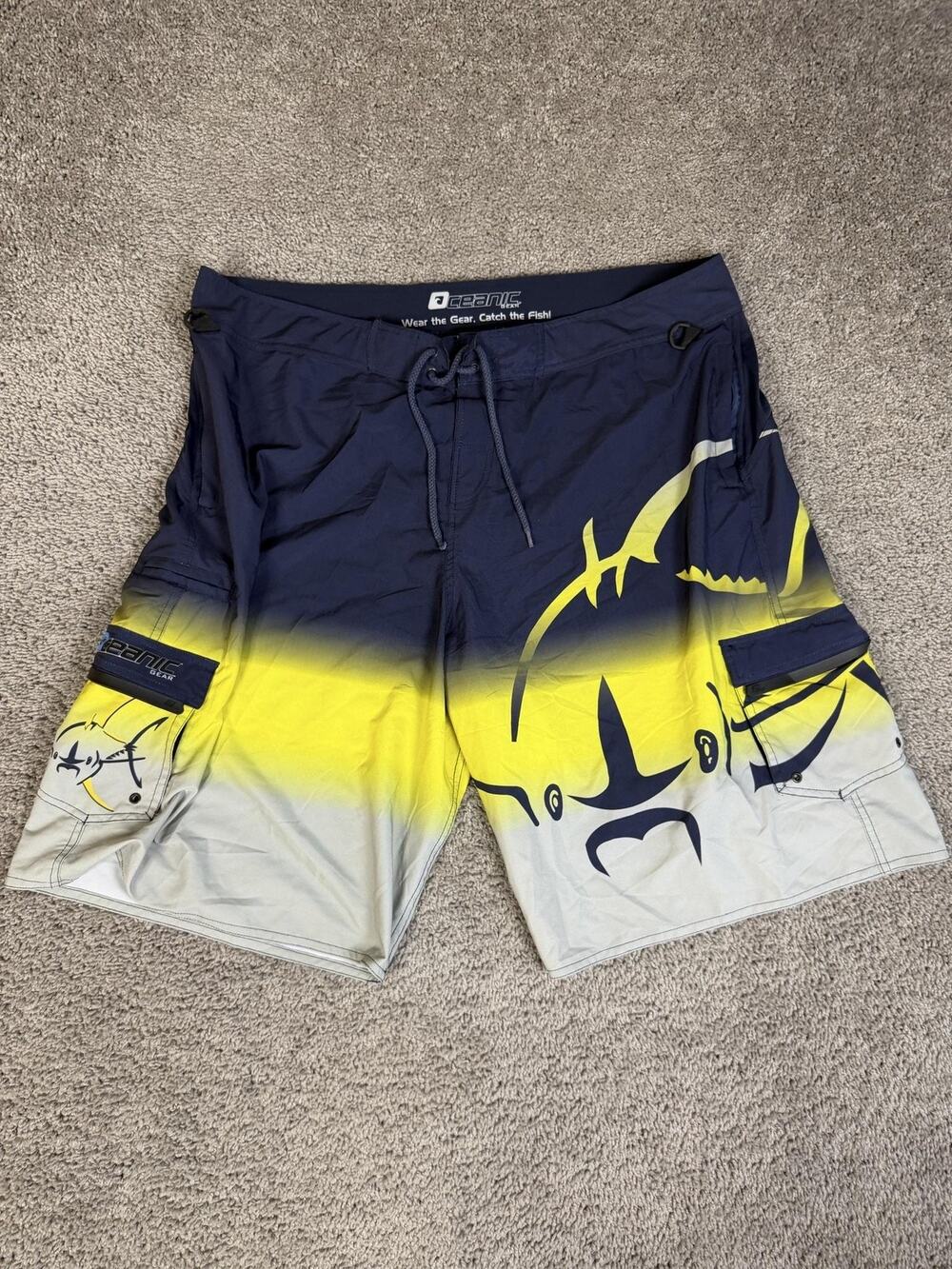 Oceanic Gear Shorts Mens 42 Multicolor Board Shorts Drawstring Pockets
